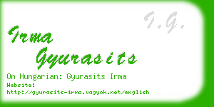 irma gyurasits business card